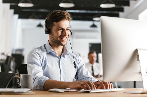 Call centre agent undergoing training